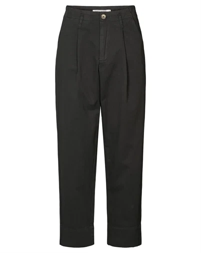Rabens Saloner - Raina Canvas Light Pleat Bukser - Faded Black
